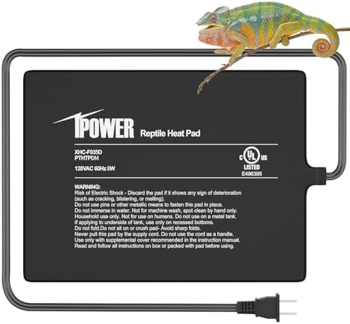 iPower 6x8-Inch 8W Reptile Heat Pad Terrarium Under Tank Heater for Small Animals